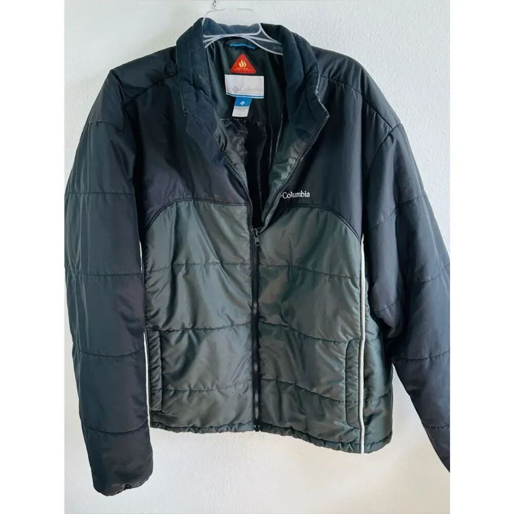 Columbia Black Gray Omni Heat Puffer Jacket Men’s Size 2X